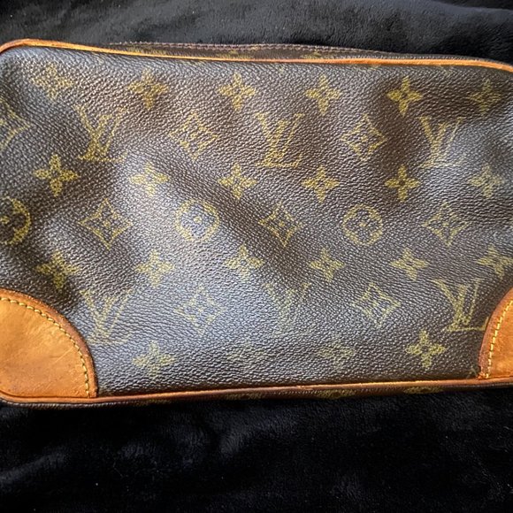 💯% LOUIS VUITTON Monogram Brown vintage Clutch bag - Picture 6 of 16